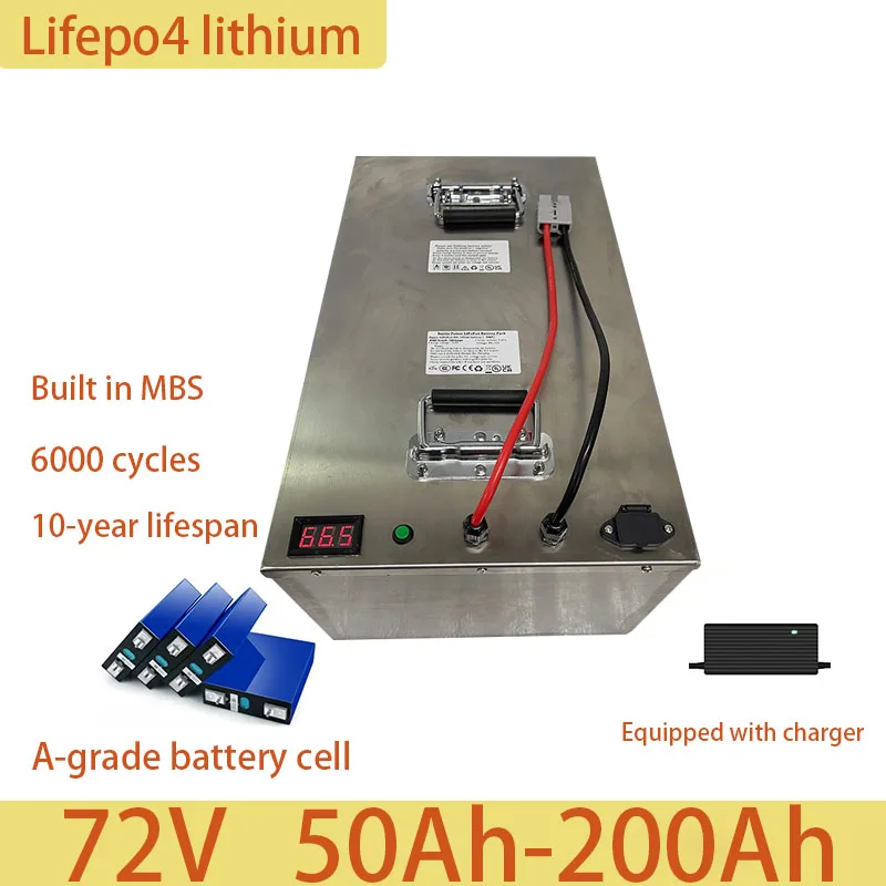 Lifepo4 72V 50Ah 60Ah 70Ah 80Ah 100Ah 150Ah 180Ah 200Ah Lithium Battery for Scooter Motorcycle Tricycle Electric Four-Wheels Car
Lifepo4 72V 50Ah 60Ah 70Ah 80Ah 100Ah 150Ah 180Ah 200Ah Lithium Battery for Scooter Motorcycle Tricycle Electric Four-Wheels Car