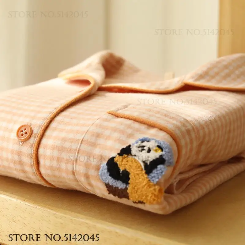 Spring Autumn New Cotton Pajamas Set Women's Sleepwear Sweet Cute Long Sleeve Trouser Pijamas Suit Homewear Loose Casual Pyjama
Spring Autumn New Cotton Pajamas Set Women's Sleepwear Sweet Cute Long Sleeve Trouser Pijamas Suit Homewear Loose Casual Pyjama