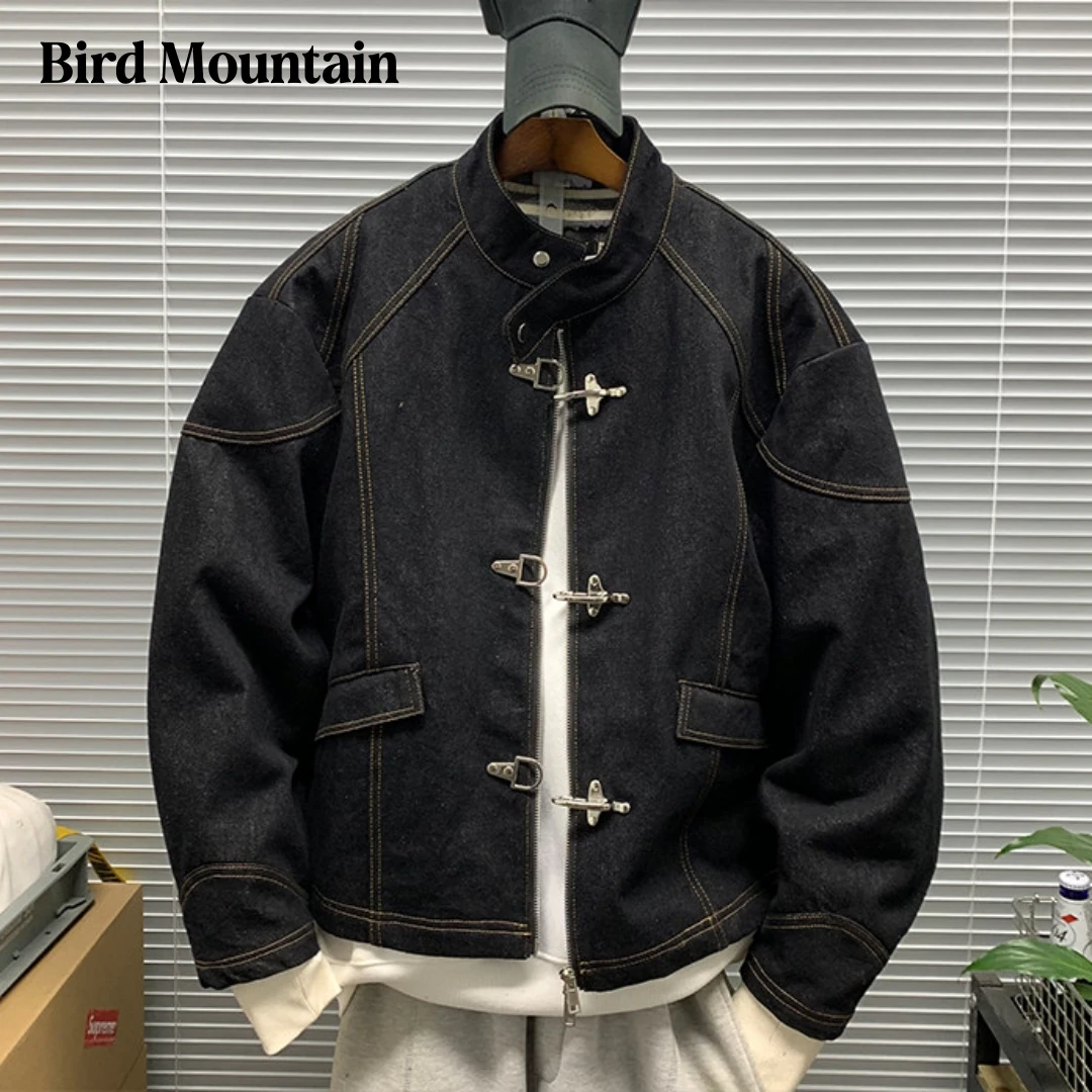 American Vintage Denim Jacket Men Stand Collar Cotton Spring Metal Button Splicing Regular Fit Streetwear Trendy Casual Outwear
American Vintage Denim Jacket Men Stand Collar Cotton Spring Metal Button Splicing Regular Fit Streetwear Trendy Casual Outwear