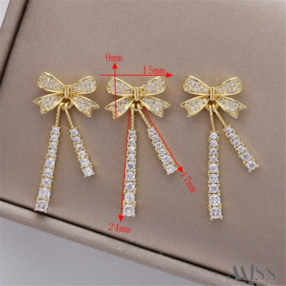 18K Gold-wrapped Color-preserving Zircon Bow Fringed Pendant DIY Necklace Double Hanging Pendant Connector Jewelry Accessories
18K Gold-wrapped Color-preserving Zircon Bow Fringed Pendant DIY Necklace Double Hanging Pendant Connector Jewelry Accessories