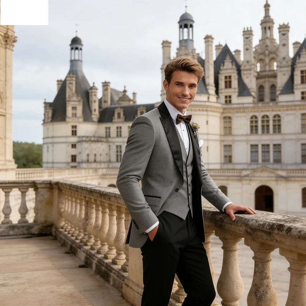 Мужской смокинг-тройка AnnieBritney: двубортный пиджак, брюки слим-фит и костюм с острыми лацканами для свадьбы
Мужской смокинг-тройка AnnieBritney: двубортный пиджак, брюки слим-фит и костюм с острыми лацканами для свадьбы