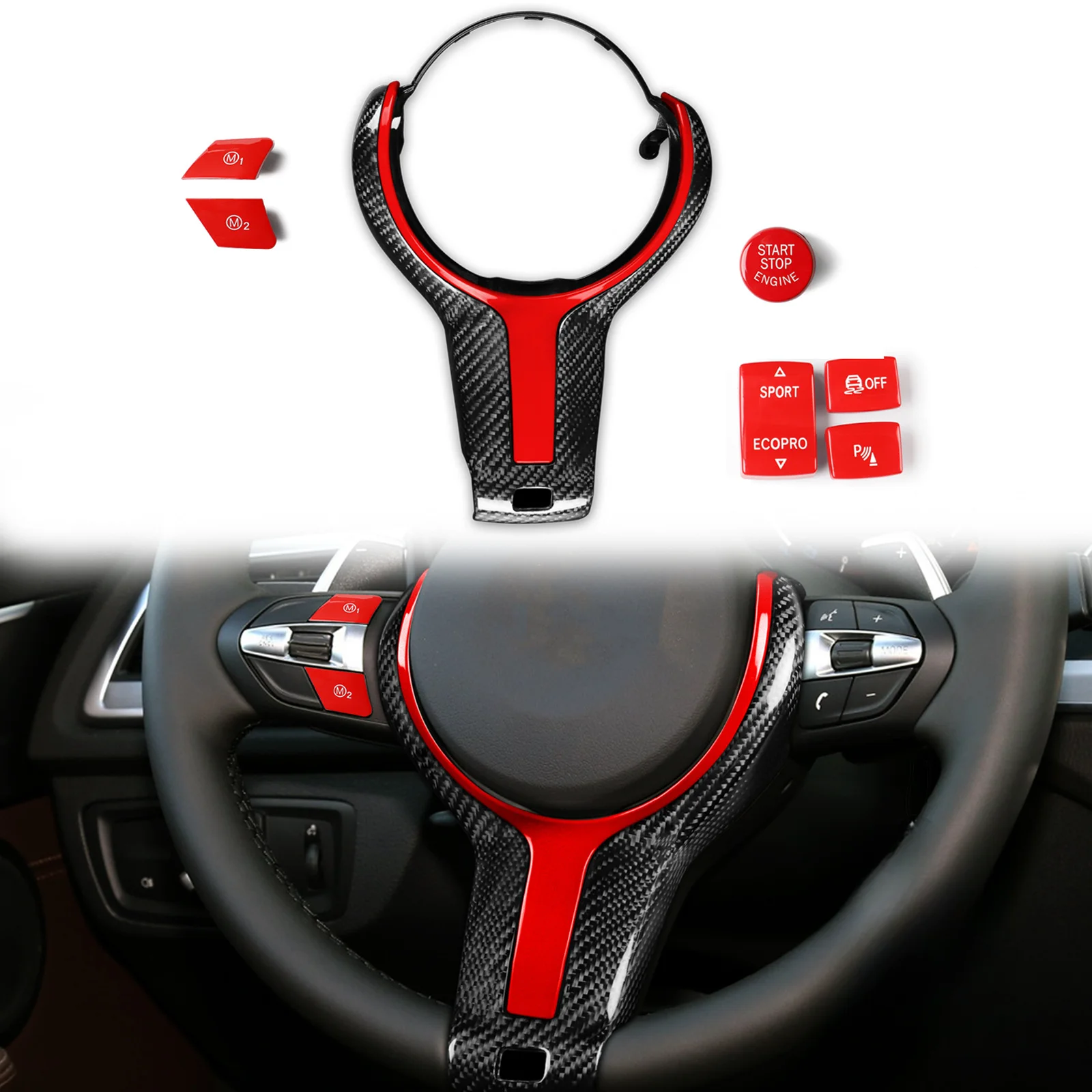 Carbon Fiber Steering Wheel Trim Replacement For BMW F30 F31 F32 F12 F13 M-Sport
Carbon Fiber Steering Wheel Trim Replacement For BMW F30 F31 F32 F12 F13 M-Sport