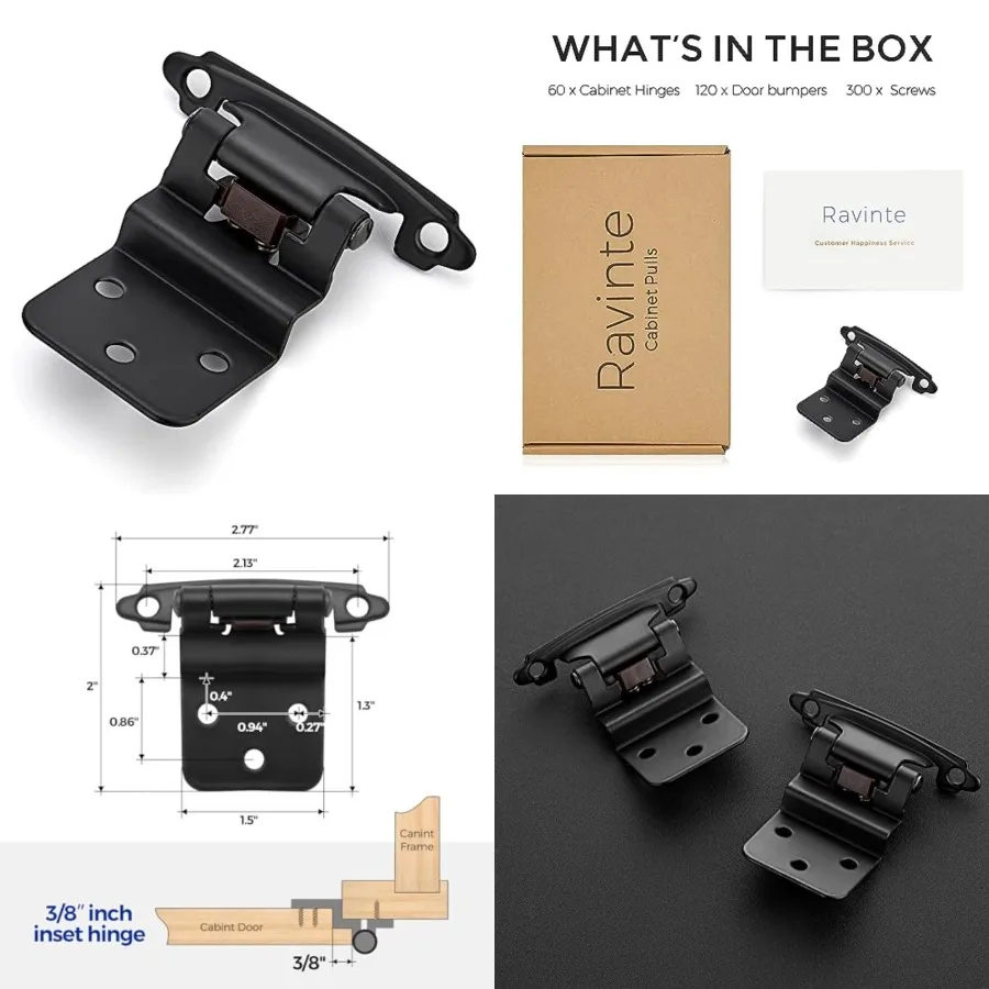 0 Packs Pairs 3/8 Inset Cabinet Hinge, Self Closing Hinges for Kitchen/Bathroom/Furniture Cabinets Doors. Decorative Hardware w
0 Packs Pairs 3/8 Inset Cabinet Hinge, Self Closing Hinges for Kitchen/Bathroom/Furniture Cabinets Doors. Decorative Hardware w