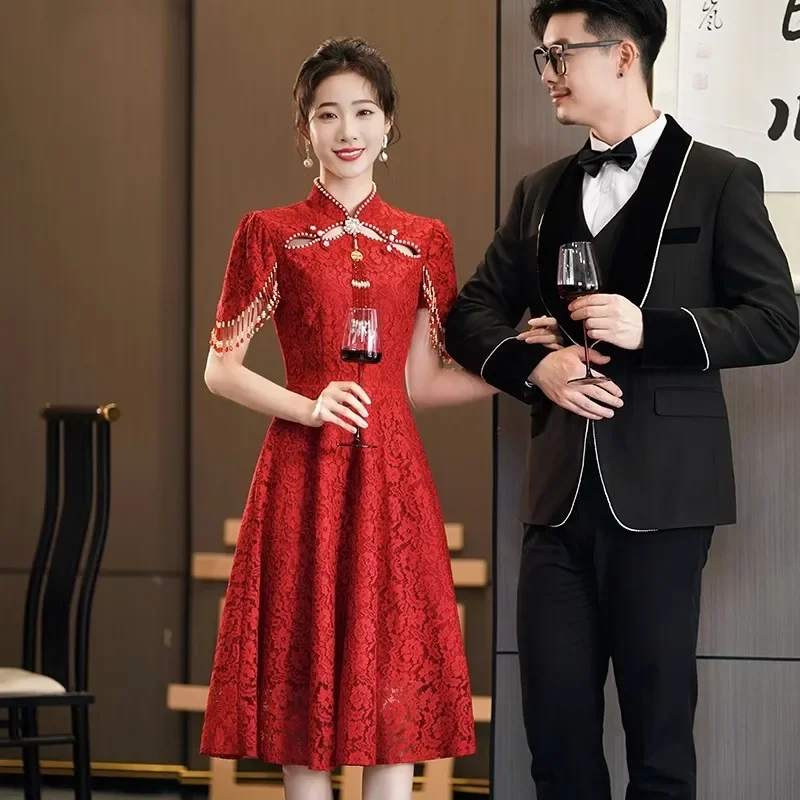 Chinese Style Wedding Dresses Lady Improved Tassel Sleeve Qipao Female Elegant A-Line Vestidos Plus Size 3Xl-5Xl Cheongsam
Chinese Style Wedding Dresses Lady Improved Tassel Sleeve Qipao Female Elegant A-Line Vestidos Plus Size 3Xl-5Xl Cheongsam