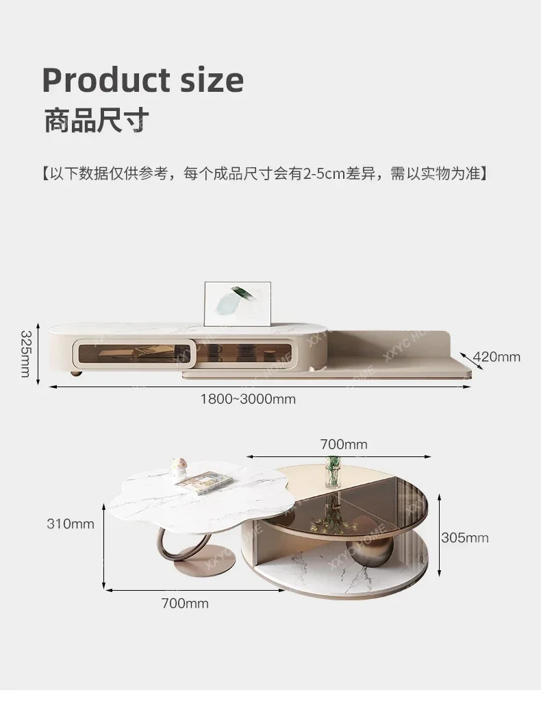 GGLight luxury rock slab petal coffee table TV cabinet telescopic modern simple creative round cream wind
GGLight luxury rock slab petal coffee table TV cabinet telescopic modern simple creative round cream wind