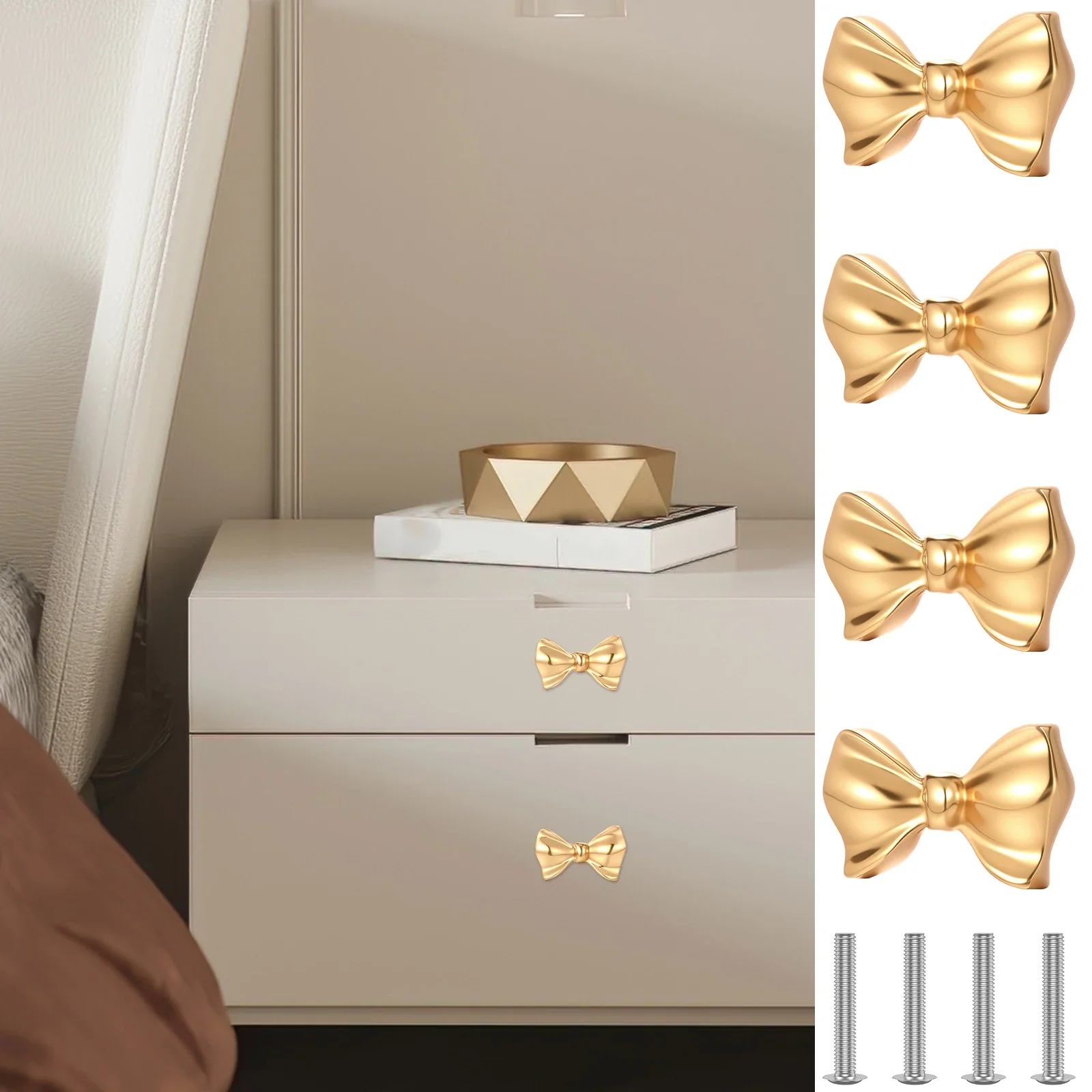 2/4Pcs Butterfly Bow Knobs Brass Bow Drawer Pulls Decorative Furniture Cabinet Gold Handles Delicate Dresser Knobs with Screws
2/4Pcs Butterfly Bow Knobs Brass Bow Drawer Pulls Decorative Furniture Cabinet Gold Handles Delicate Dresser Knobs with Screws