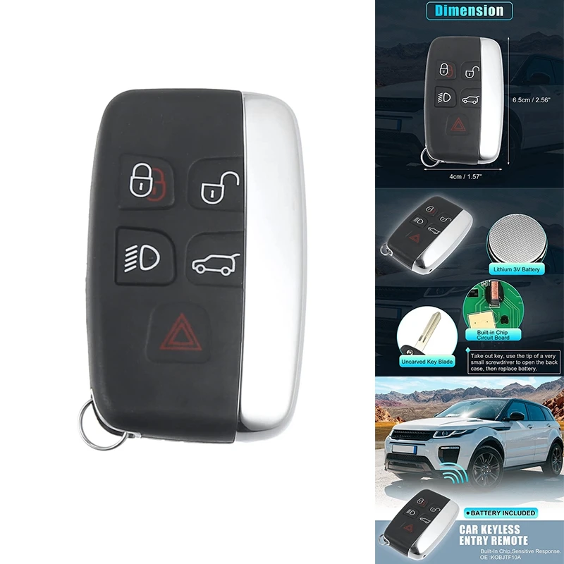 5 Button Smart Remote Key ID49 Chip KOBJTF10A For Land Rover Range Rover Evoque Sport LR2 LR4 Evoque 2012-2017
5 Button Smart Remote Key ID49 Chip KOBJTF10A For Land Rover Range Rover Evoque Sport LR2 LR4 Evoque 2012-2017
