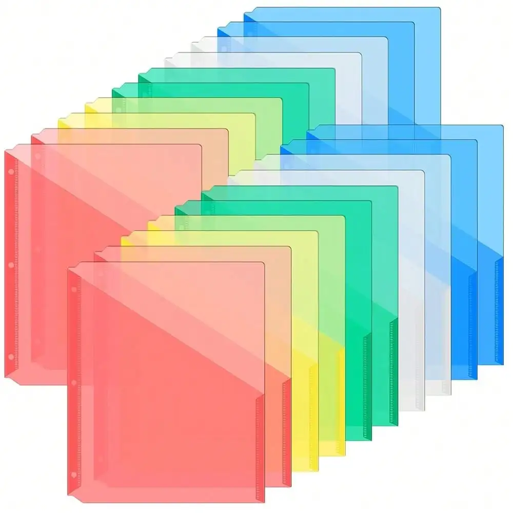 Maitys 30 Pack Binder Pockets 3 Hole Punch Clear Plastic Document Folders Binder Organizer Store Letter Size 8.5x11 Inch Paper Folders With Pockets Slash File Jacket For Office (Rainbow Color)
Maitys 30 Pack Binder Pockets 3 Hole Punch Clear Plastic Document Folders Binder Organizer Store Letter Size 8.5x11 Inch Paper Folders With Pockets Slash File Jacket For Office (Rainbow Color)
