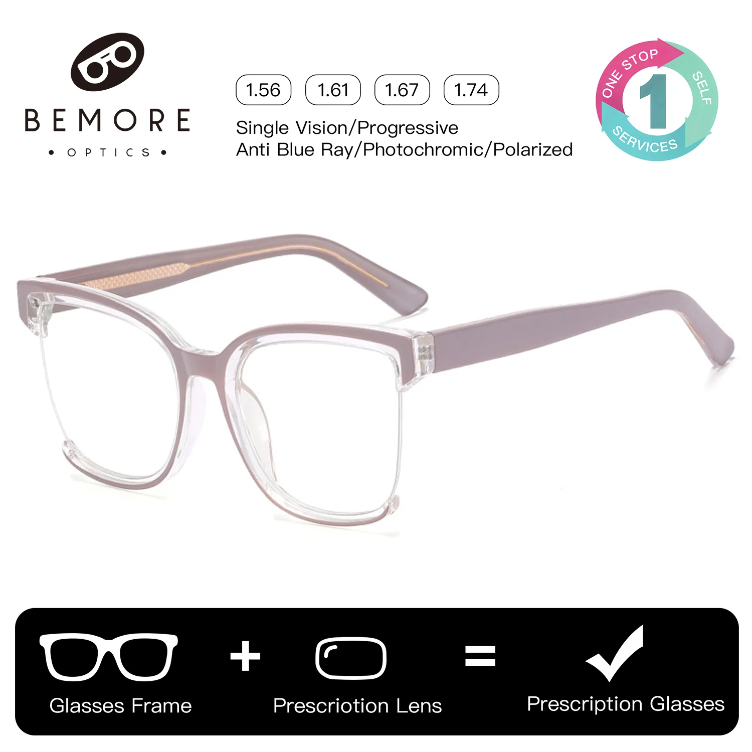 Очки BEMORE Fashion: Модные полуоправные квадратные прогрессивные мультифокальные очки с защитой от синего света, фотохромные, по рецепту
Очки BEMORE Fashion: Модные полуоправные квадратные прогрессивные мультифокальные очки с защитой от синего света, фотохромные, по рецепту