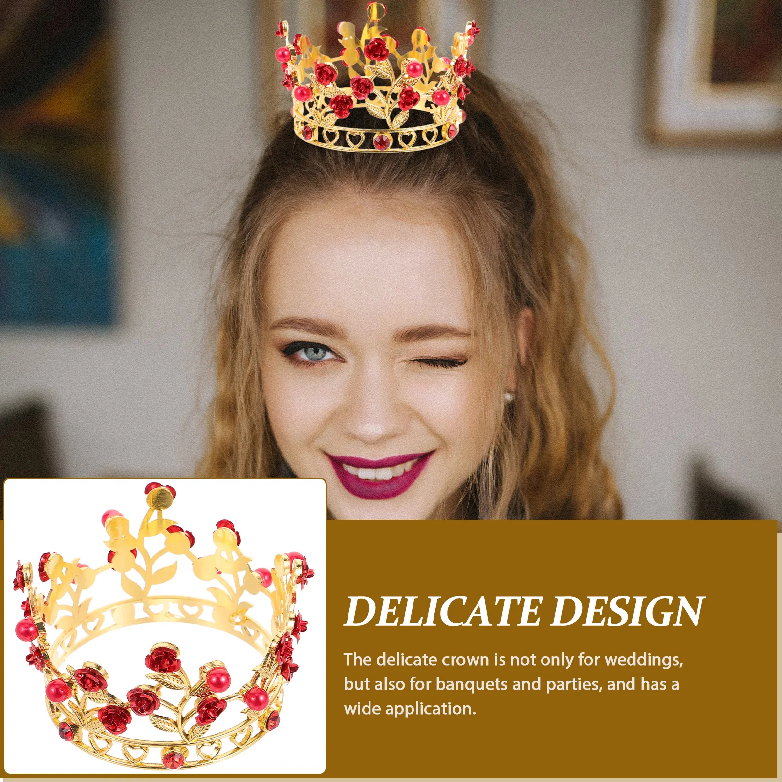 Durable Decorative Crown Headdress Rhinestone Tiara Sparkling Bridal Wedding Party Headband Elegant Costume Prop Cake Decoration
Durable Decorative Crown Headdress Rhinestone Tiara Sparkling Bridal Wedding Party Headband Elegant Costume Prop Cake Decoration
