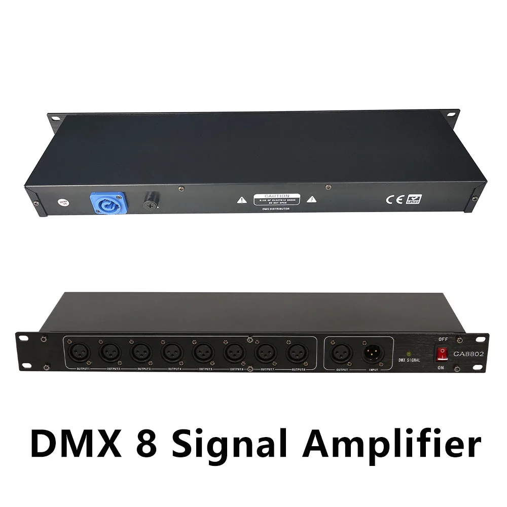 DMX 8CH Signal Amplifier DMX512 DJ Disco Stage Lighting Signal Splitter Equipment 8 Independent Amplified Drive Output
DMX 8CH Signal Amplifier DMX512 DJ Disco Stage Lighting Signal Splitter Equipment 8 Independent Amplified Drive Output