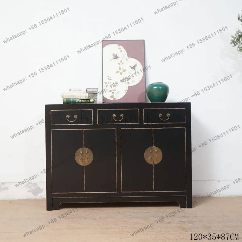 New Chinese style solid wood living room decorative cabinet hotel lobby tea room storage retro entrance cabinet
New Chinese style solid wood living room decorative cabinet hotel lobby tea room storage retro entrance cabinet