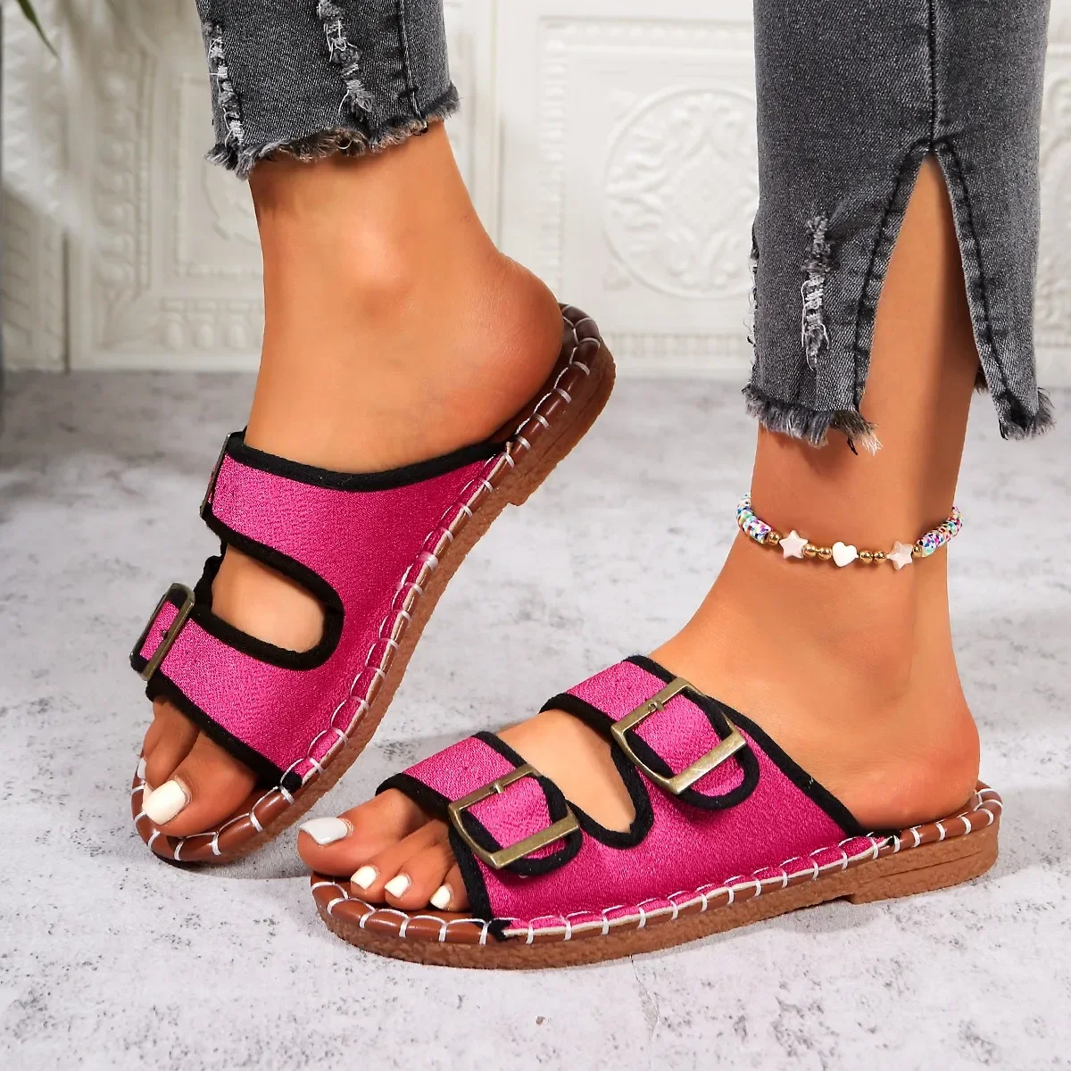 Women Flat Slippers Beach Outdoor Home Shoes Luxury Indoor Bottom Sandals Non Slip Cork Slippers Women Platform Slides Women
Women Flat Slippers Beach Outdoor Home Shoes Luxury Indoor Bottom Sandals Non Slip Cork Slippers Women Platform Slides Women