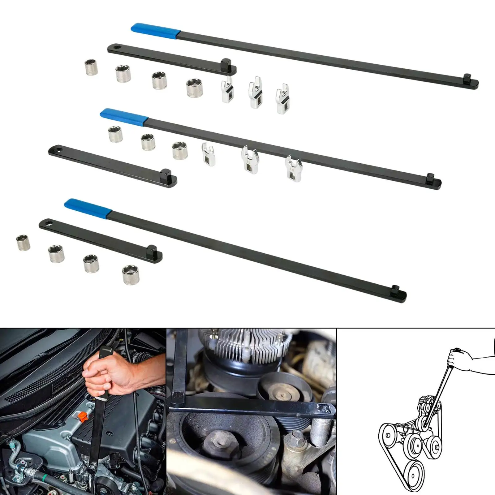 Ключ для регулировки натяжения ремня ГРМ, комплект головок из высокоуглеродистой стали, профессиональные инструменты для ремонта автомобиля, двигатель автомобиля
Ключ для регулировки натяжения ремня ГРМ, комплект головок из высокоуглеродистой стали, профессиональные инструменты для ремонта автомобиля, двигатель автомобиля