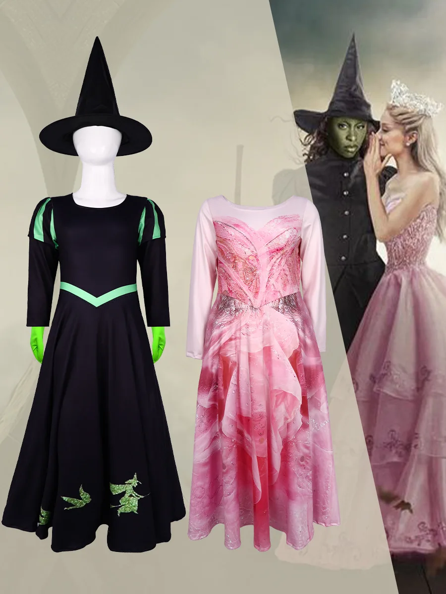 New Wicked Musical Elphaba Cosplay Costume with Hat Black Victorian Skirt Dress Stage Performance Halloween Party Theme Clothing
New Wicked Musical Elphaba Cosplay Costume with Hat Black Victorian Skirt Dress Stage Performance Halloween Party Theme Clothing