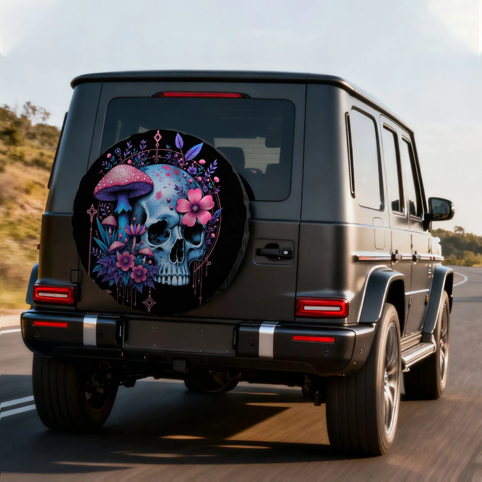 Mystical Skull Mushroom Floral Pattern Spare Tire Cover Waterproof Polyester Outdoor Wheel Protector
Mystical Skull Mushroom Floral Pattern Spare Tire Cover Waterproof Polyester Outdoor Wheel Protector