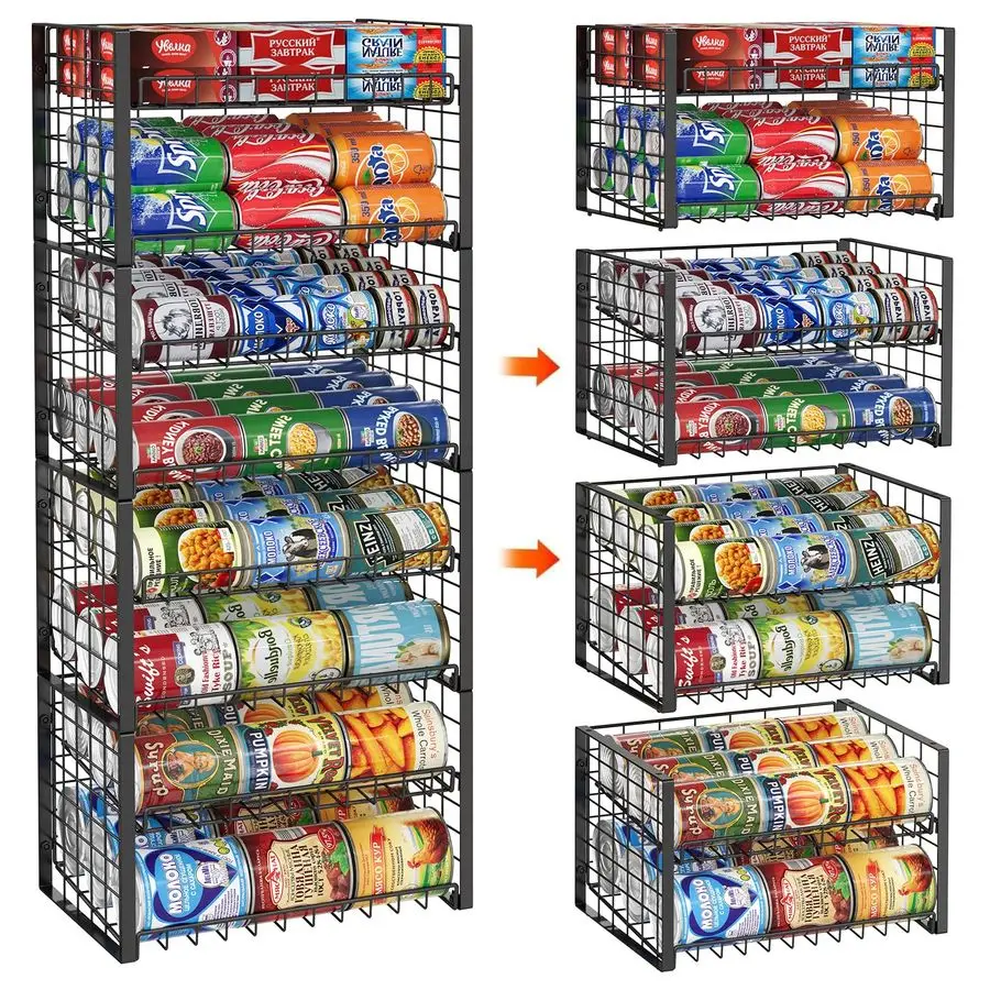 2Tier Stackable Rack Organizer for Pantry, Adjustable Dispenser Holds Up to 120 Cans, Storage Holder for Various Ounces of Canne
2Tier Stackable Rack Organizer for Pantry, Adjustable Dispenser Holds Up to 120 Cans, Storage Holder for Various Ounces of Canne
