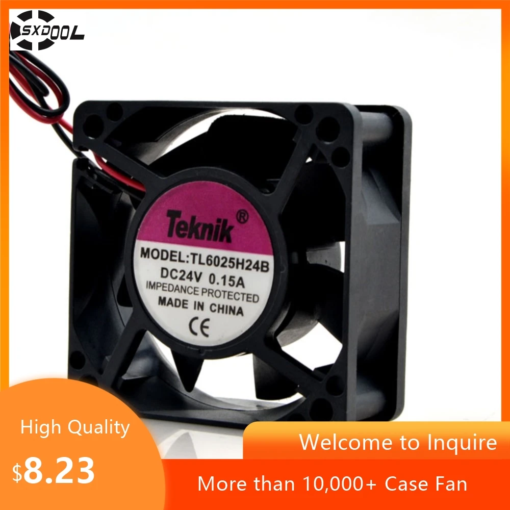 60 мм Teknik TL6025H24B 6025 24 В 0,15 А 2-проводной охлаждающий вентилятор постоянного тока с бесшумным звуком 6 см
60 мм Teknik TL6025H24B 6025 24 В 0,15 А 2-проводной охлаждающий вентилятор постоянного тока с бесшумным звуком 6 см