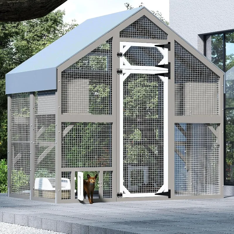 PetsCosset Catio Outdoor Cat Enclosure for Multiple Cats Large Wooden Walk in Cats House Outside Weatherproof Roof
PetsCosset Catio Outdoor Cat Enclosure for Multiple Cats Large Wooden Walk in Cats House Outside Weatherproof Roof