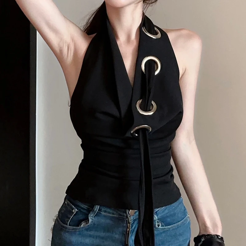 Summer New Women's Solid Color Sexy Street Fashion Hanging Neck Open Back Tank Top tank top cute
Summer New Women's Solid Color Sexy Street Fashion Hanging Neck Open Back Tank Top tank top cute