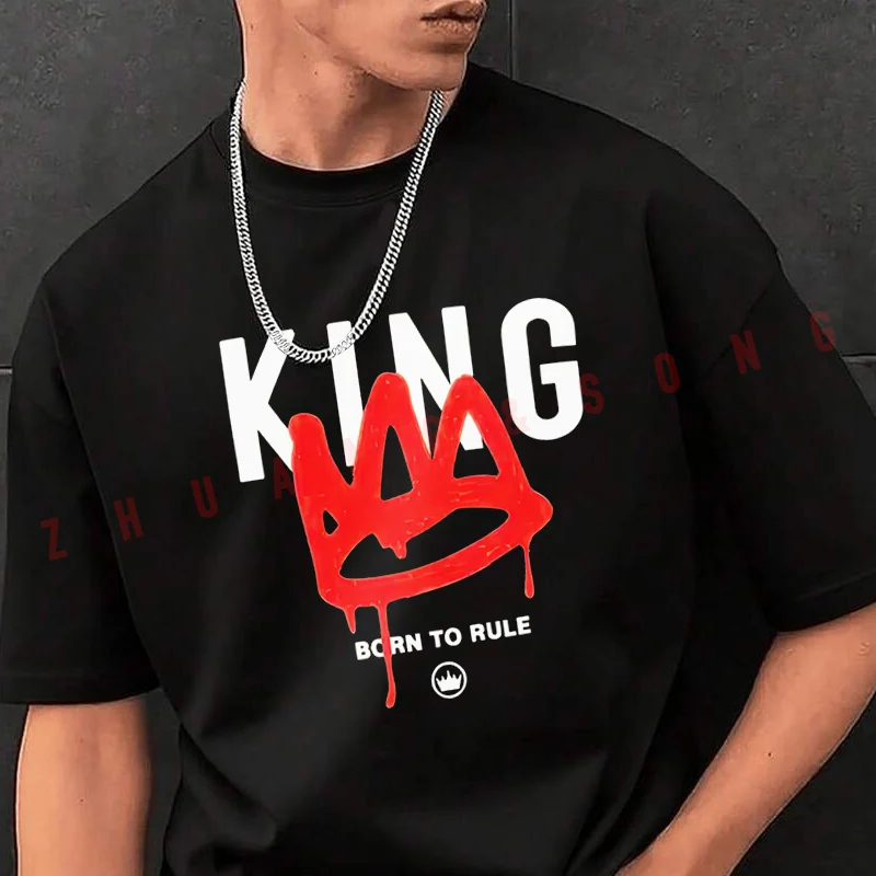 Motorcycle KING Crown Printed T-Shirt Men Hip Hop Streetwear Unisex Casual Fashionable Short Sleeve Tops
Motorcycle KING Crown Printed T-Shirt Men Hip Hop Streetwear Unisex Casual Fashionable Short Sleeve Tops