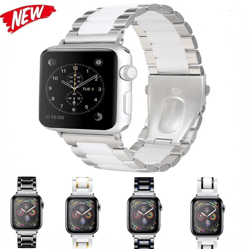 Ceramic Strap For Apple Watch Band 49mm 46mm 45mm 44mm 40mmm 42mm Stainless steel metal bracelet iWatch Ultra 10 9 8 7 6 5 4 SE
Ceramic Strap For Apple Watch Band 49mm 46mm 45mm 44mm 40mmm 42mm Stainless steel metal bracelet iWatch Ultra 10 9 8 7 6 5 4 SE