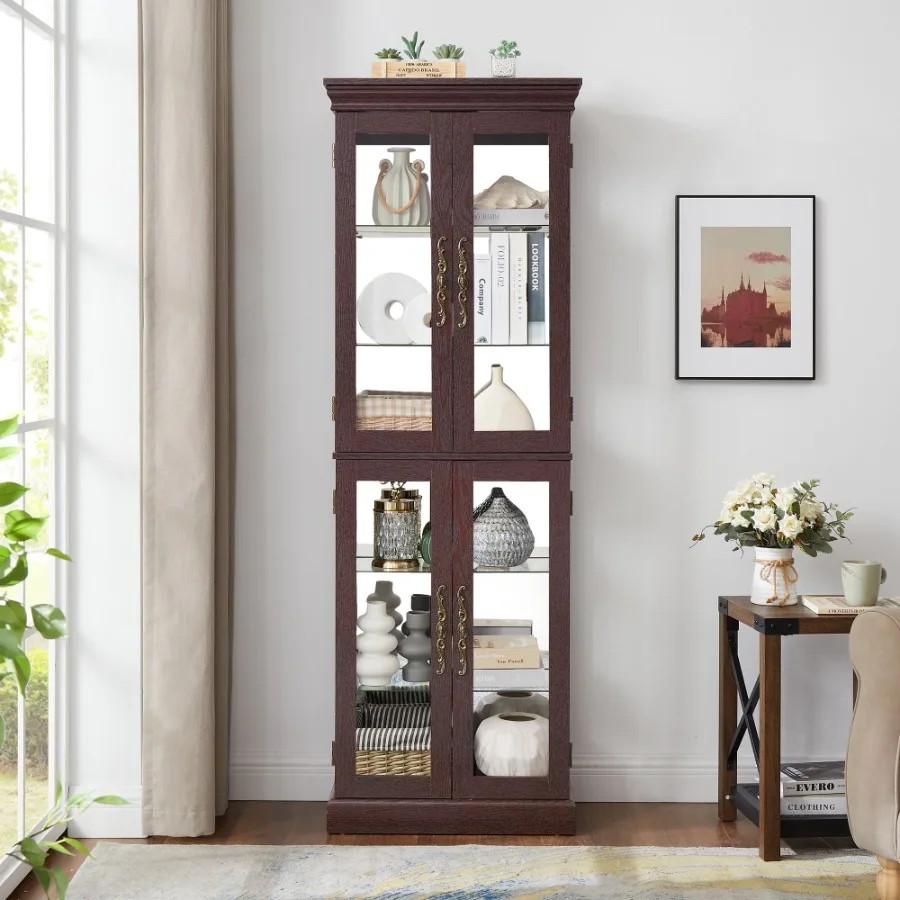 Lighted Glass Curio Display Cabinet Display Cabinet Glass Storage Cabinet Glass Wine cabinet Wood Frame Toy Display for Living
Lighted Glass Curio Display Cabinet Display Cabinet Glass Storage Cabinet Glass Wine cabinet Wood Frame Toy Display for Living