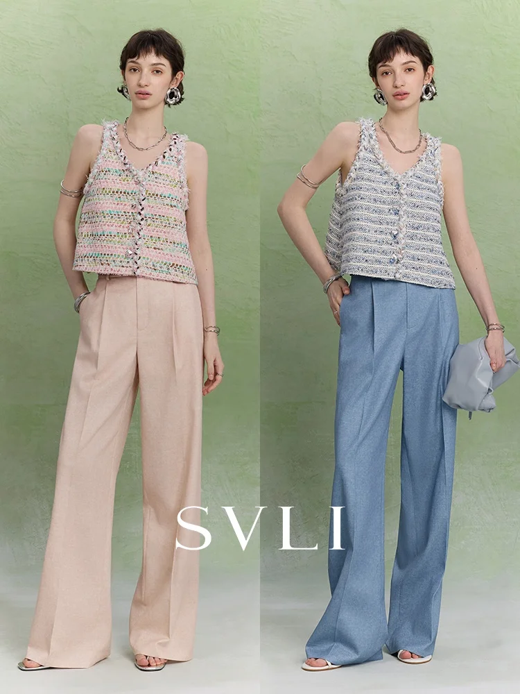 SVLI Flower City Secret Raseel Cotton Texture Colored Slim Straight Leg Wide Leg Pants Casual Commute Style Ladies Trousers
SVLI Flower City Secret Raseel Cotton Texture Colored Slim Straight Leg Wide Leg Pants Casual Commute Style Ladies Trousers