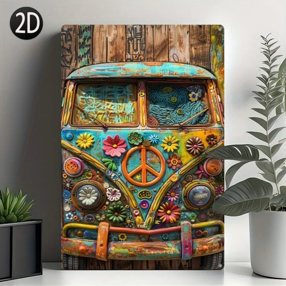 2D 1pc, Hippie Van Peace Floral Decorative Aluminum Tin Sign - Vintage Wall Art Plaque For Home, Office, Kitchen
2D 1pc, Hippie Van Peace Floral Decorative Aluminum Tin Sign - Vintage Wall Art Plaque For Home, Office, Kitchen