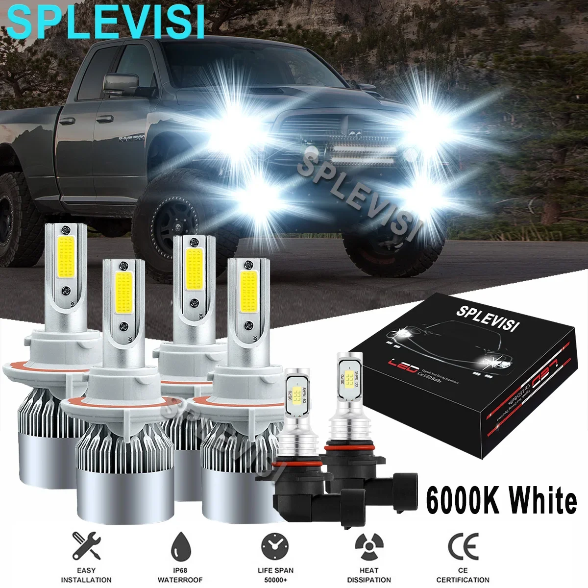 HID White 9008 H13 LED Headlights + 9145 Fog Light 6000K Combo Bulb For Ford F250 F350 2018-2022 luz para auto
HID White 9008 H13 LED Headlights + 9145 Fog Light 6000K Combo Bulb For Ford F250 F350 2018-2022 luz para auto