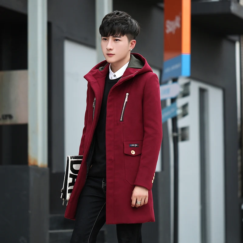 Sli Fce Lined Men's Autumn Winter Coat Slim Fit Korean Sle Faionable Velvet Windbreaker Woolen Jaet Coat
Sli Fce Lined Men's Autumn Winter Coat Slim Fit Korean Sle Faionable Velvet Windbreaker Woolen Jaet Coat