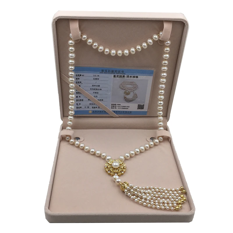 Sinya Natural Pearls Sweater Chain Necklace Pearl Beads Tassels Design Fine Jewelry Necklace for Women Mother Gift
Sinya Natural Pearls Sweater Chain Necklace Pearl Beads Tassels Design Fine Jewelry Necklace for Women Mother Gift