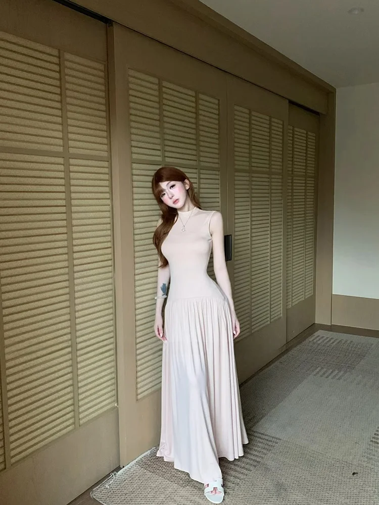 Stazf7 Sleeveless Backless Vest Dress Women's Summer Elegant Slimming Long Dress for Plump Ladies Gentle Style A-Line Skirt
Stazf7 Sleeveless Backless Vest Dress Women's Summer Elegant Slimming Long Dress for Plump Ladies Gentle Style A-Line Skirt