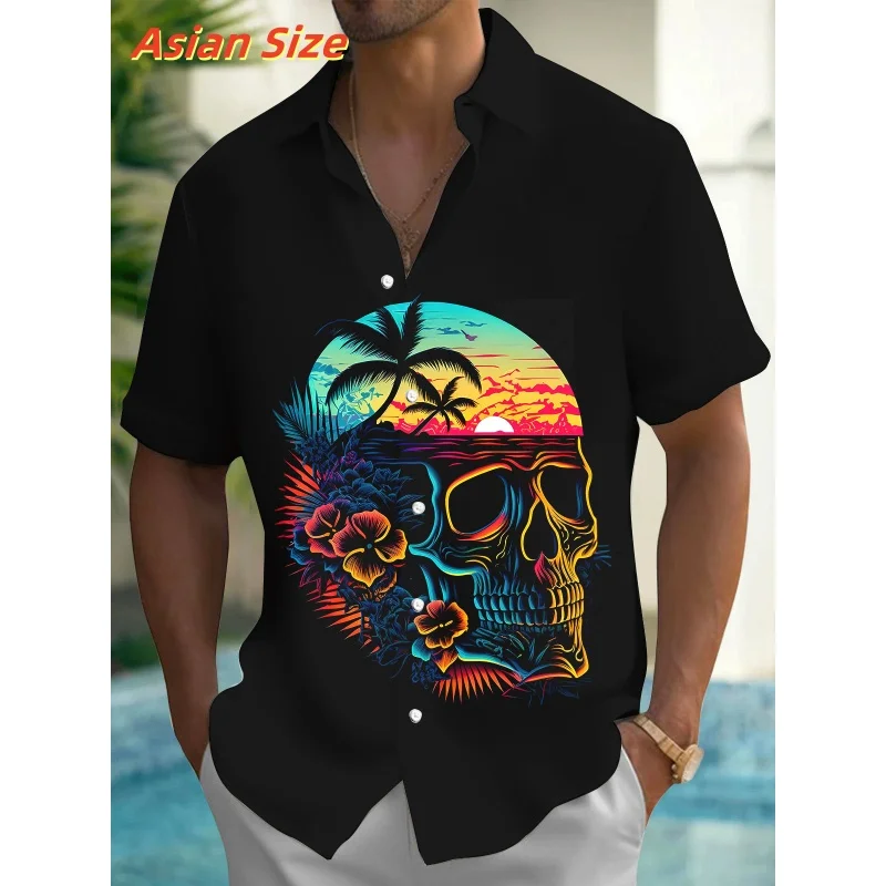 Beach Skeleton Pattern Hawaiian Shirt For Men Leaf Stripe 3D Printed Shirts Summer Street Short Sleeves Tops Lapel Button Blouse
Beach Skeleton Pattern Hawaiian Shirt For Men Leaf Stripe 3D Printed Shirts Summer Street Short Sleeves Tops Lapel Button Blouse