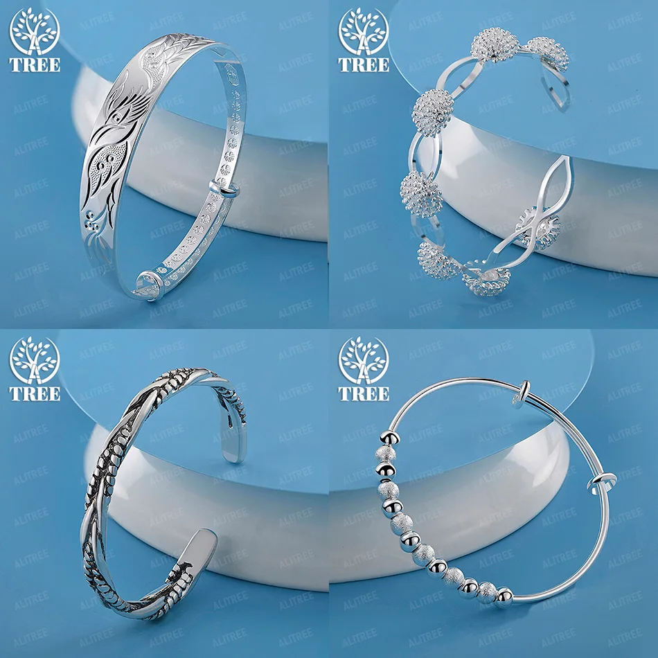 Women's Trendy 925 Sterling Silver Beads Flower Braided Relief Pattern Round Bangles Fine Jewelry Accessories Birthday Party
Women's Trendy 925 Sterling Silver Beads Flower Braided Relief Pattern Round Bangles Fine Jewelry Accessories Birthday Party