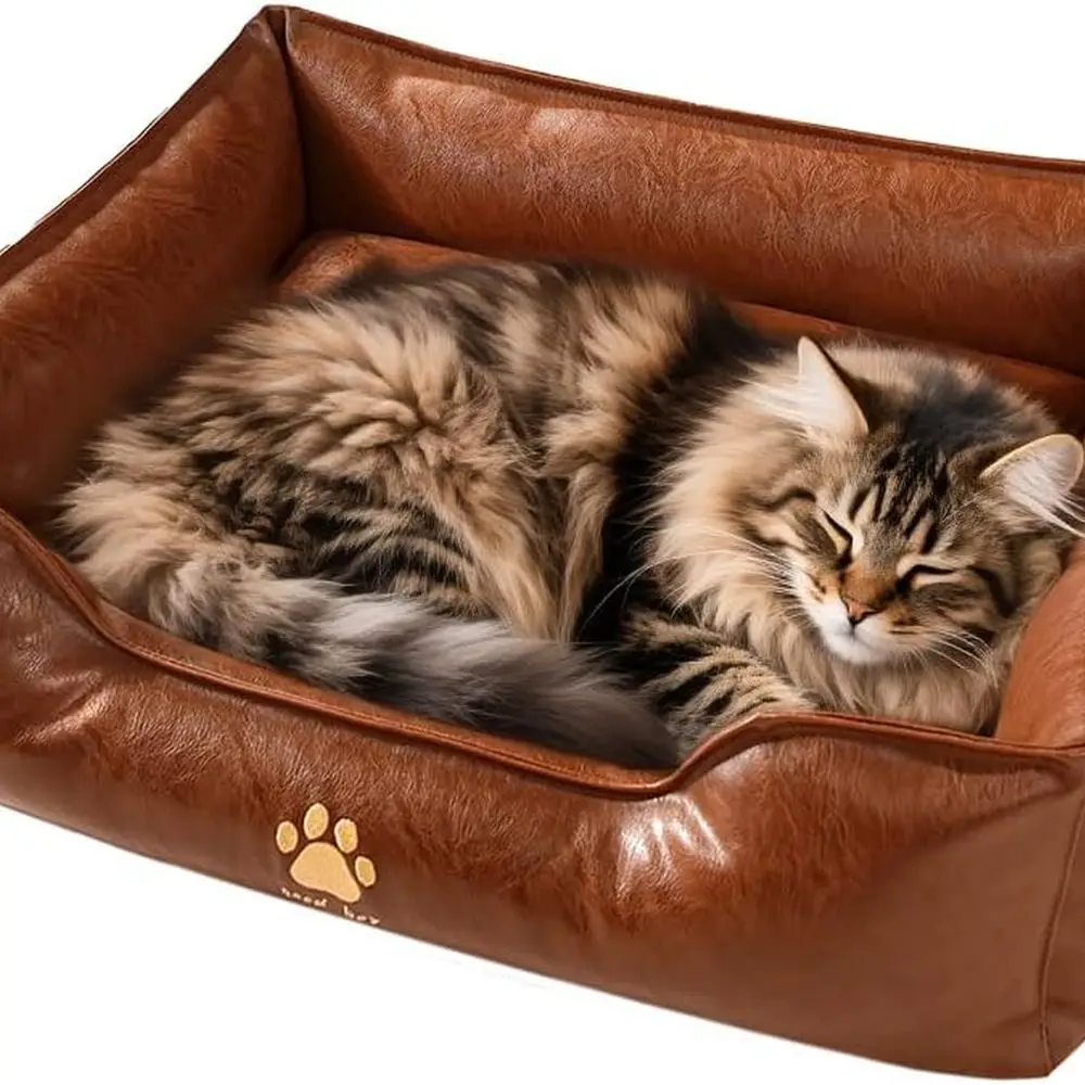 Роскошная мягкая кожаная кровать для кошек и маленьких собак с противоскользящим основанием, 24x18x9 дюймов, коричневая
Роскошная мягкая кожаная кровать для кошек и маленьких собак с противоскользящим основанием, 24x18x9 дюймов, коричневая