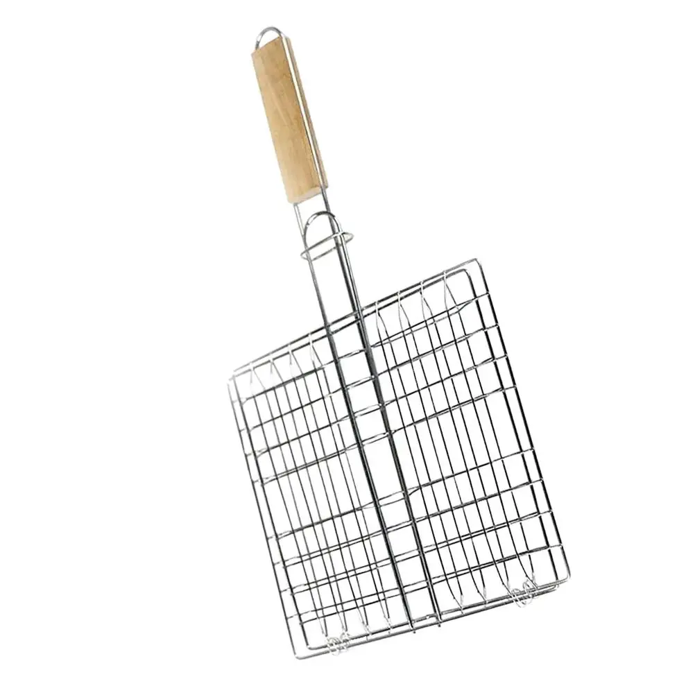 Stainless Steel Grill Rack BBQ Basket Wood Handle Outdoor Camping Picnic Portable Fish Grill Tool Barbecue Kitchen Accessories
Stainless Steel Grill Rack BBQ Basket Wood Handle Outdoor Camping Picnic Portable Fish Grill Tool Barbecue Kitchen Accessories