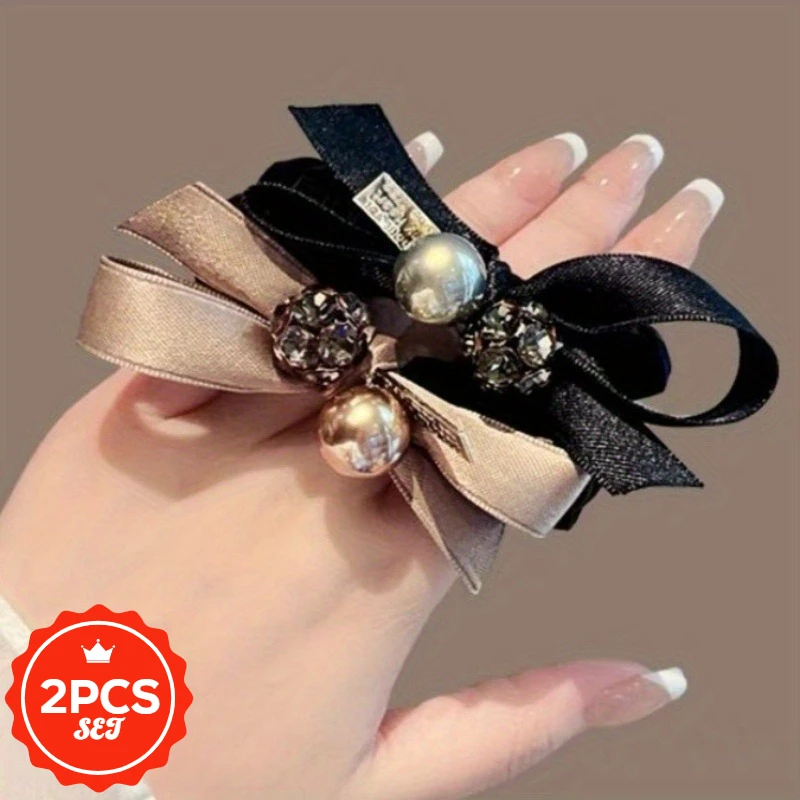 2Pcs/set High-end Bow, Large Intestine Headband, Women's Light Luxury Temperament Hair Tie, New Ponytail Tie, Hair Elastic
2Pcs/set High-end Bow, Large Intestine Headband, Women's Light Luxury Temperament Hair Tie, New Ponytail Tie, Hair Elastic