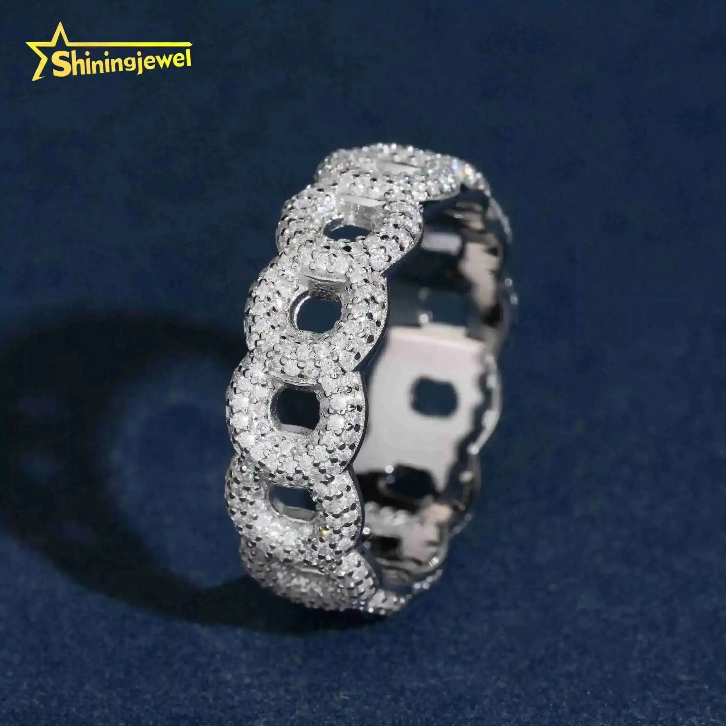 New Arrivals Hip Hop Design 925 Sterling Silver Iced Out Eternity Moissanite Cuban Ring
New Arrivals Hip Hop Design 925 Sterling Silver Iced Out Eternity Moissanite Cuban Ring