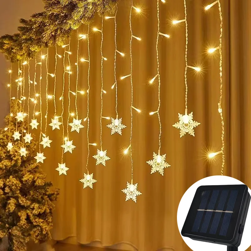 Солнечная световая гирлянда, уличная свадебная гирлянда, украшение для садовой вечеринки, светодиодная занавеска в виде снежинки, сосулька, сказочное рождественское световое украшение
Солнечная световая гирлянда, уличная свадебная гирлянда, украшение для садовой вечеринки, светодиодная занавеска в виде снежинки, сосулька, сказочное рождественское световое украшение