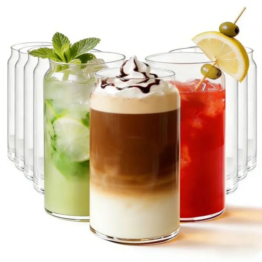 Drinking Glasses Set of 10, 17oz Can Shaped Glass Cups, Clear Highball Glasses, Cute Coffee Tumbler Glass, Ideal for Cocktails,
Drinking Glasses Set of 10, 17oz Can Shaped Glass Cups, Clear Highball Glasses, Cute Coffee Tumbler Glass, Ideal for Cocktails,