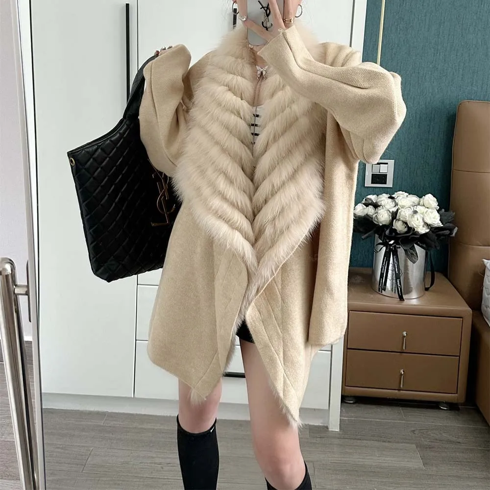 2025 HIGH QUALITY New Fashion Style Fox Fur Sweater Mid-length Knitting Coat Women's SweaterFeamel Cardigan Sweater Jacket
2025 HIGH QUALITY New Fashion Style Fox Fur Sweater Mid-length Knitting Coat Women's SweaterFeamel Cardigan Sweater Jacket