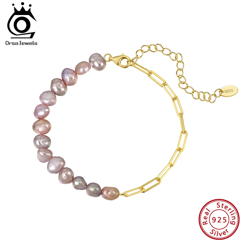 ORSA JEWELS 4-5mm Natural Pearl Chain Bracelet Sweet Real Baroque Pearl 925 Sterling Silver Wrist Accessory Trendy Jewelry GPB58
ORSA JEWELS 4-5mm Natural Pearl Chain Bracelet Sweet Real Baroque Pearl 925 Sterling Silver Wrist Accessory Trendy Jewelry GPB58
