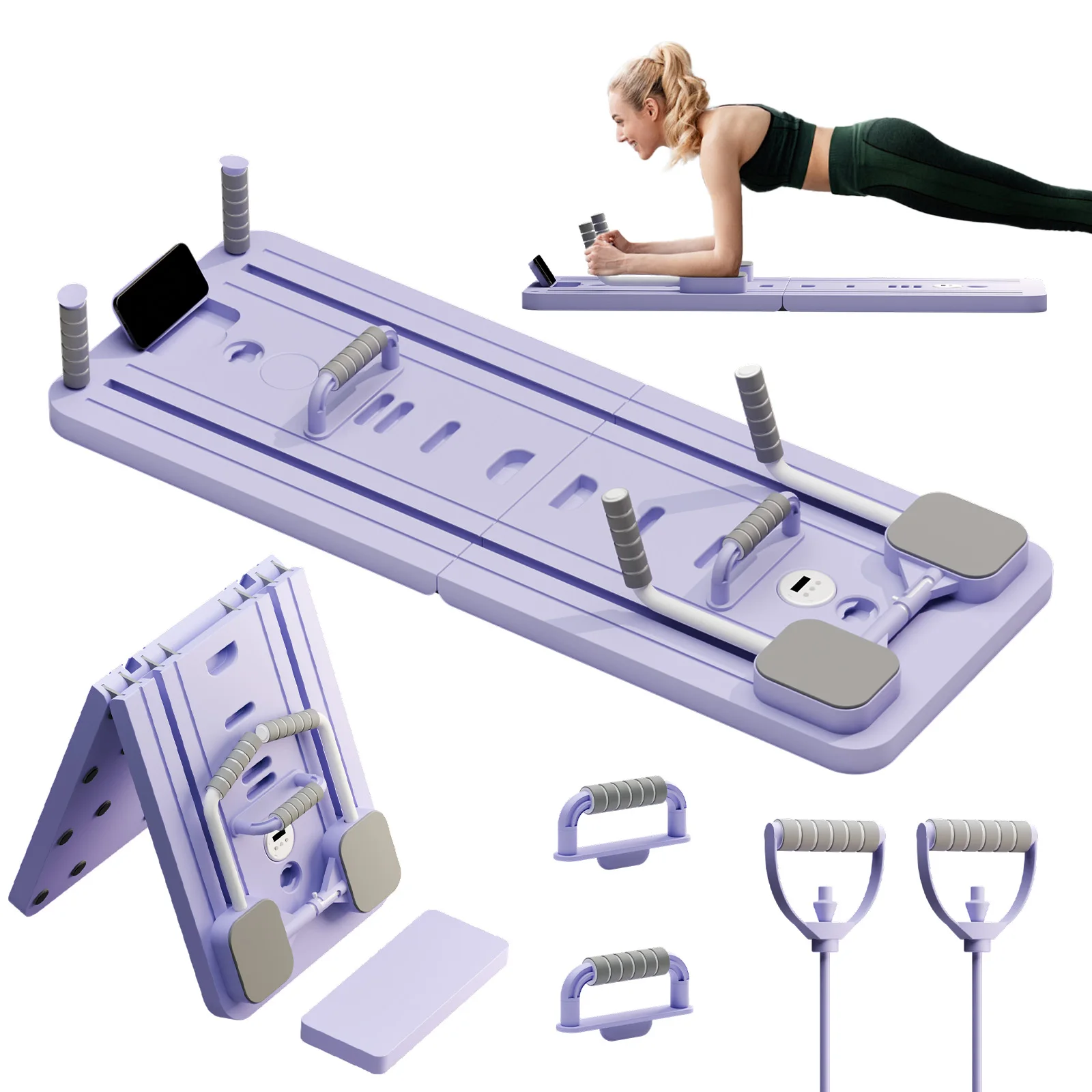Тренажер для пресса Ab Pilates Board, регулируемый, многофункциональный, для тренировки мышц живота, фитнеса всего тела, с эспандерами для дома и офиса
Тренажер для пресса Ab Pilates Board, регулируемый, многофункциональный, для тренировки мышц живота, фитнеса всего тела, с эспандерами для дома и офиса