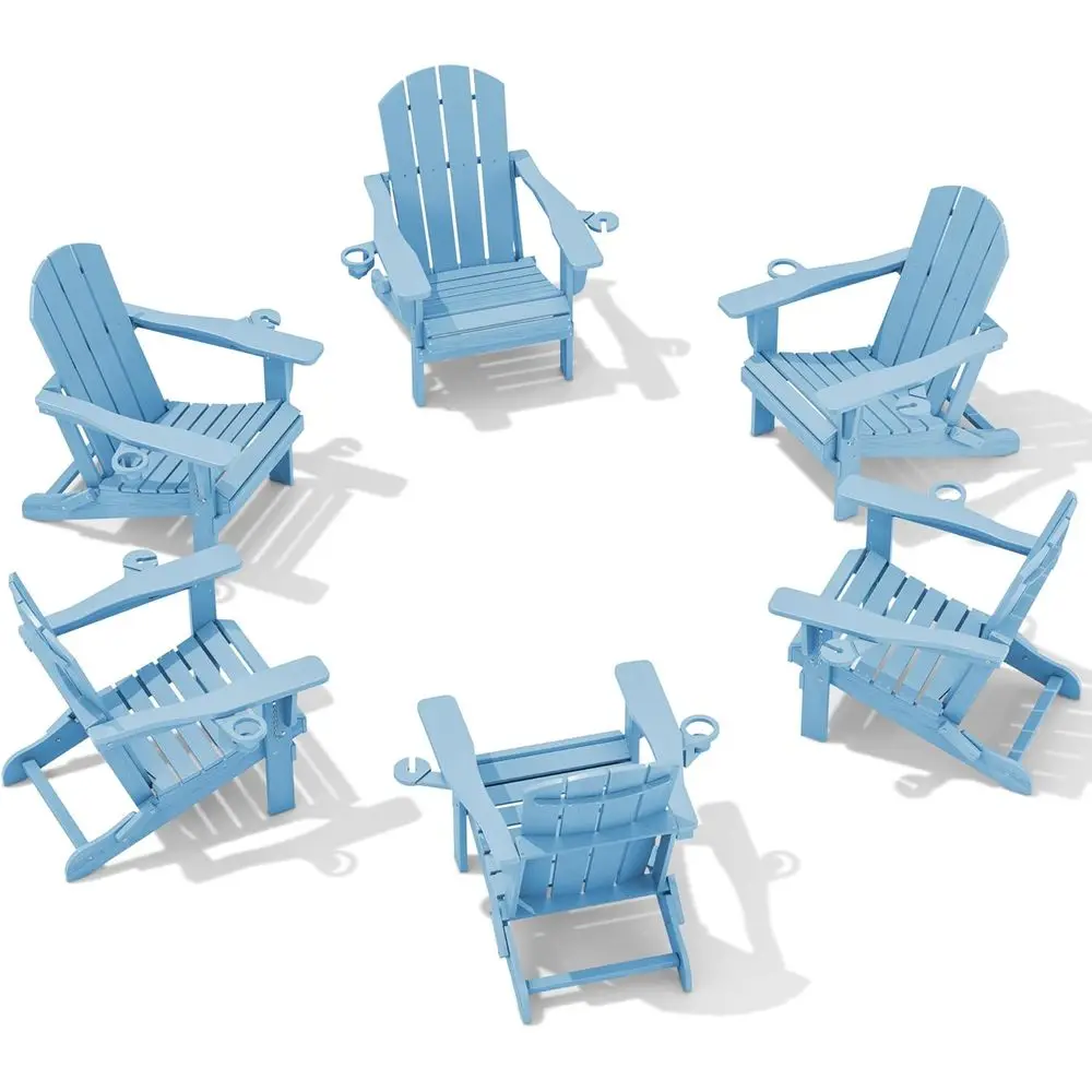 Adirondack Chair with Cup Holders - Composite Adirondack Chairs Set o 6 HDPE Outdoor Chairs All Weather Use- Light Blue
Adirondack Chair with Cup Holders - Composite Adirondack Chairs Set o 6 HDPE Outdoor Chairs All Weather Use- Light Blue