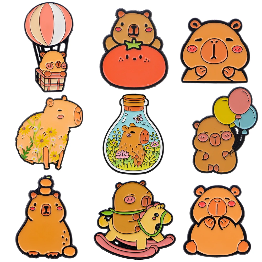 Cartoon Capybara Lapel Pins for Backpack Metal Brooch for Clothes Cute Badges on Bags Enamel Pin Jewelry Accessories Gifts
Cartoon Capybara Lapel Pins for Backpack Metal Brooch for Clothes Cute Badges on Bags Enamel Pin Jewelry Accessories Gifts