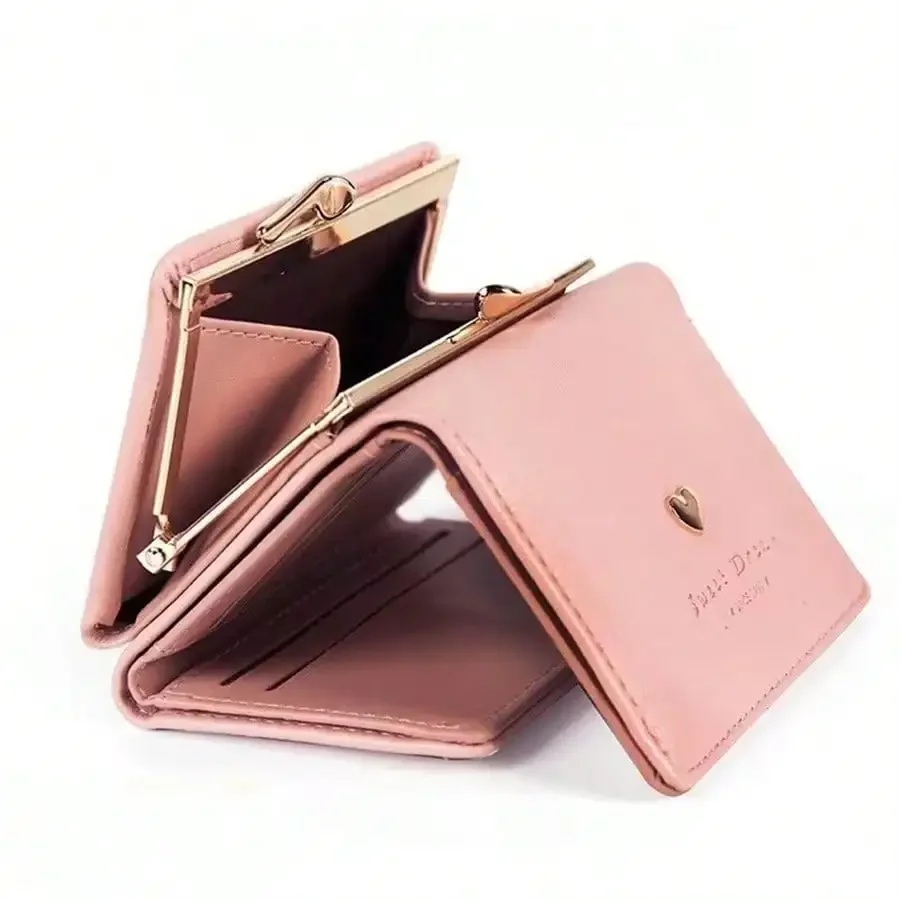 New Version Women Short Wallet Korean Style Student Fresh Foldable Mini Metallic Coin Cute Heart Design For Women Wallet Purse W
New Version Women Short Wallet Korean Style Student Fresh Foldable Mini Metallic Coin Cute Heart Design For Women Wallet Purse W