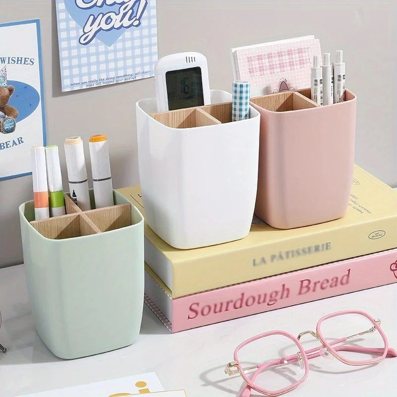 1pc 4 Partitioned Storage Box with A Pen Holder, Suitable for Bathroom Makeup Storage, Living Room Miscellaneous Items,storage
1pc 4 Partitioned Storage Box with A Pen Holder, Suitable for Bathroom Makeup Storage, Living Room Miscellaneous Items,storage