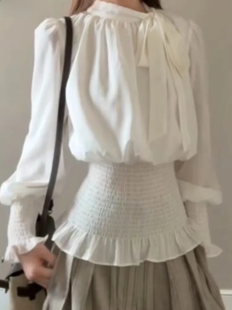 2026 Blusas Mujer De Moda Korean O Neck Bandage Blouses Women's Clothes Puff Sleeve Korean Shirts Slim Waist Pleated Chic Blouse
2026 Blusas Mujer De Moda Korean O Neck Bandage Blouses Women's Clothes Puff Sleeve Korean Shirts Slim Waist Pleated Chic Blouse
