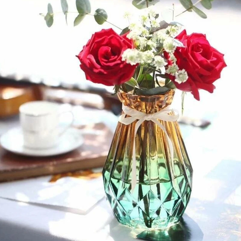 New Little Pumpkin Origami Vase Transparent Glass Garden Diamond Pattern Fresh Flower Living Room Dining Table Decorations
New Little Pumpkin Origami Vase Transparent Glass Garden Diamond Pattern Fresh Flower Living Room Dining Table Decorations